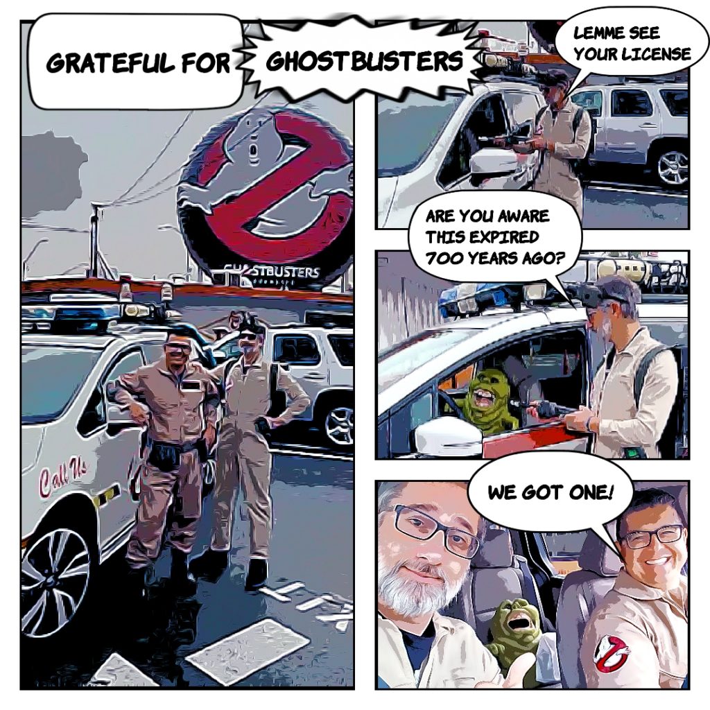 Mark and Dustin cosplay Ghostbusters